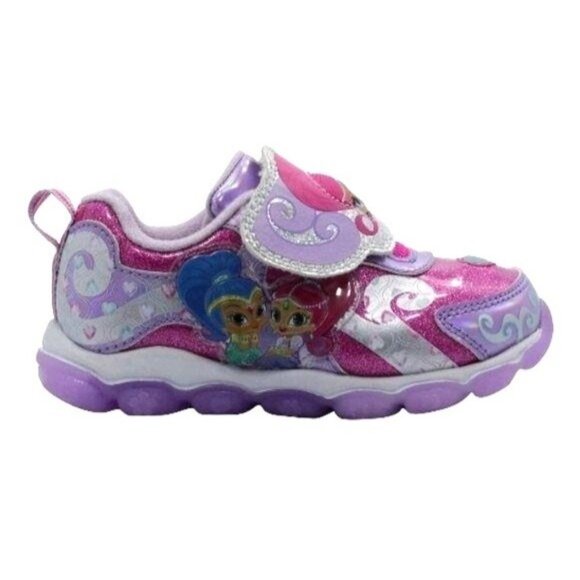 Shimmer & Shine Size 7 Shoes Girls Light-Up Cushioned Insole Pink Purple - Picture 3 of 10